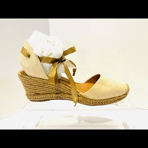 Schutz Canvas Espadrilles with Ankle Ties